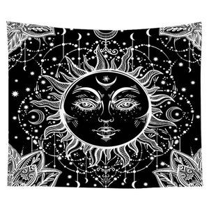 New Black & White Sun Tapestry